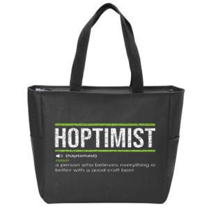 Hoptimist Definition Craft Beer Zip Tote Bag