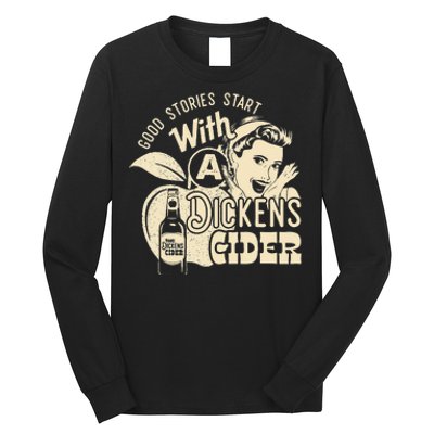 Hard Dickens Cider Girl Whiskey And Beer Apple Humor Long Sleeve Shirt