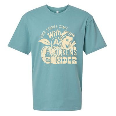 Hard Dickens Cider Girl Whiskey And Beer Apple Humor Sueded Cloud Jersey T-Shirt