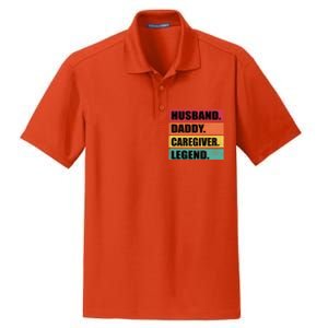 Husband Daddy Caregiver Legend Retro Fathers Day Gift Dry Zone Grid Polo