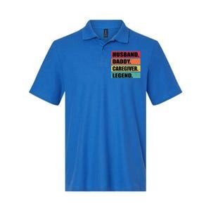 Husband Daddy Caregiver Legend Retro Fathers Day Gift Softstyle Adult Sport Polo