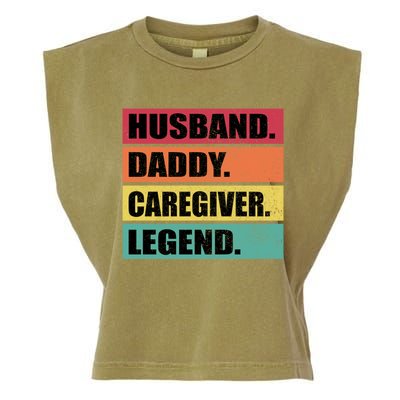 Husband Daddy Caregiver Legend Retro Fathers Day Gift Garment-Dyed Women's Muscle Tee