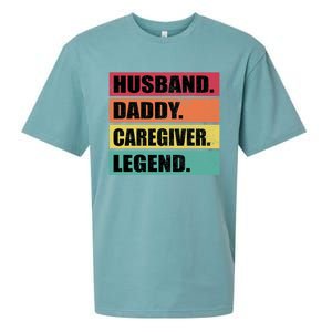 Husband Daddy Caregiver Legend Retro Fathers Day Gift Sueded Cloud Jersey T-Shirt