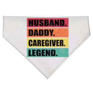 Husband Daddy Caregiver Legend Retro Fathers Day Gift USA-Made Doggie Bandana