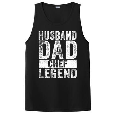 Husband Dad Chef Legend Cooking Fathers Day Distressed Gift PosiCharge Competitor Tank