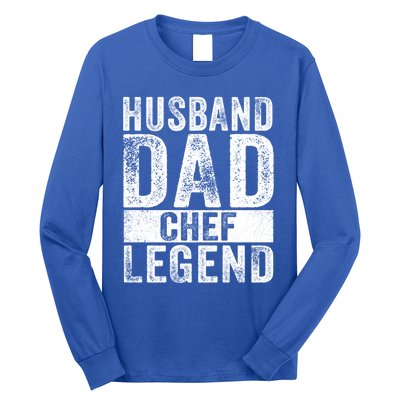 Husband Dad Chef Legend Cooking Fathers Day Distressed Gift Long Sleeve Shirt