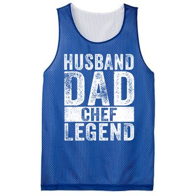 Husband Dad Chef Legend Cooking Fathers Day Distressed Gift Mesh Reversible Basketball Jersey Tank