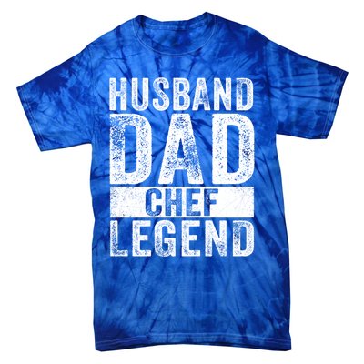 Husband Dad Chef Legend Cooking Fathers Day Distressed Gift Tie-Dye T-Shirt