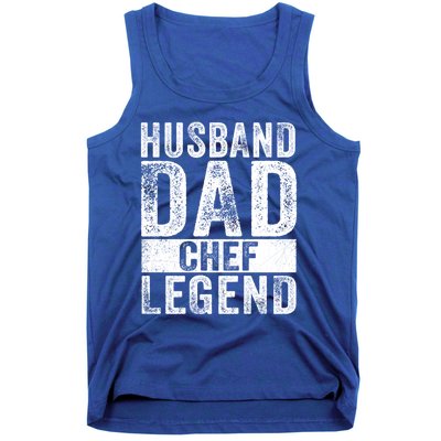 Husband Dad Chef Legend Cooking Fathers Day Distressed Gift Tank Top