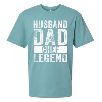 Husband Dad Chef Legend Cooking Fathers Day Distressed Gift Sueded Cloud Jersey T-Shirt