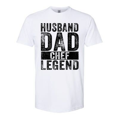 Husband Dad Chef Legend Cooking Fathers Day Distressed Gift Softstyle CVC T-Shirt