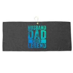 Husband Dad Chef Legend Cooking Fathers Day Distressed Gift Large Microfiber Waffle Golf Towel