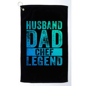 Husband Dad Chef Legend Cooking Fathers Day Distressed Gift Platinum Collection Golf Towel