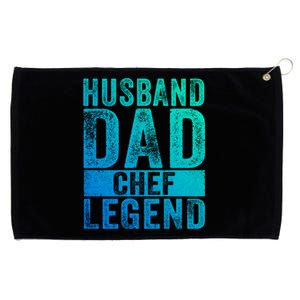 Husband Dad Chef Legend Cooking Fathers Day Distressed Gift Grommeted Golf Towel