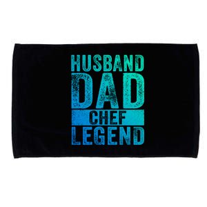 Husband Dad Chef Legend Cooking Fathers Day Distressed Gift Microfiber Hand Towel