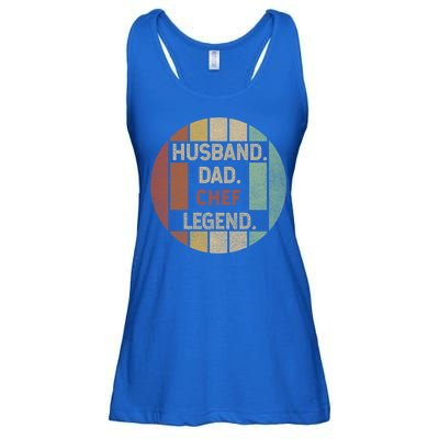 Husband Dad Chef Legend Vintage Fathers Day Gift Ladies Essential Flowy Tank
