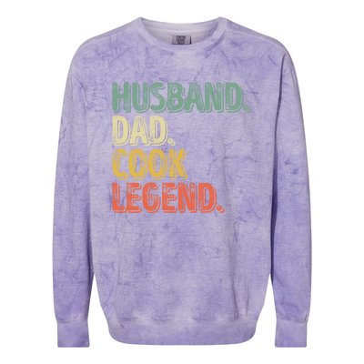 Husband Dad Cook Legend Cool Gift Funny Fathers Day Gift Colorblast Crewneck Sweatshirt