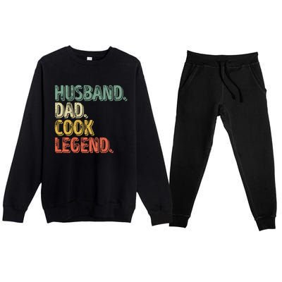 Husband Dad Cook Legend Cool Gift Funny Fathers Day Gift Premium Crewneck Sweatsuit Set