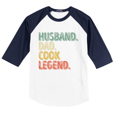 Husband Dad Cook Legend Cool Gift Funny Fathers Day Gift Baseball Sleeve Shirt