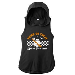 Halloween Dentist Cute Ghost Trick Or Treat Brush Your Teeth Meaningful Gift Ladies PosiCharge Tri-Blend Wicking Draft Hoodie Tank