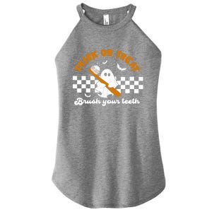 Halloween Dentist Cute Ghost Trick Or Treat Brush Your Teeth Meaningful Gift Women's Perfect Tri Rocker Tank