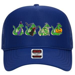 Halloween Dragon Costume Witch Vampire Mummy Pumpkin Jack Gift High Crown Mesh Back Trucker Hat