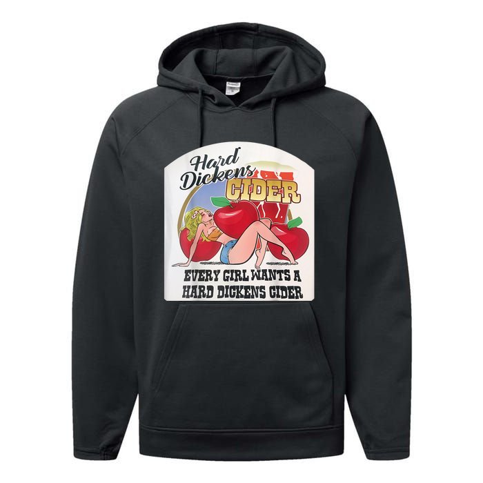 Hard Dickens Cider Shirt Funny Hard Dickens Cider Performance Fleece Hoodie