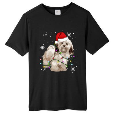 Havanese Dog Christmas Light Christmas Dog Santa Hat Lover Cute Gift Tall Fusion ChromaSoft Performance T-Shirt