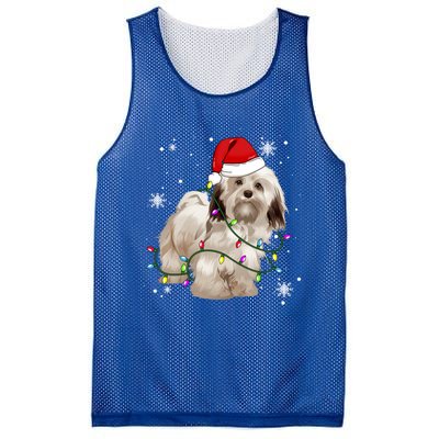 Havanese Dog Christmas Light Christmas Dog Santa Hat Lover Cute Gift Mesh Reversible Basketball Jersey Tank