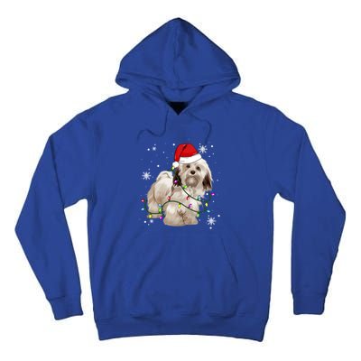 Havanese Dog Christmas Light Christmas Dog Santa Hat Lover Cute Gift Tall Hoodie