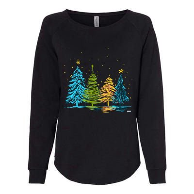 Hand Drawn Christmas Tree Christmas Tree Hand Drawing Womens California Wash Sweatshirt