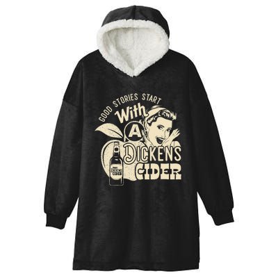 Hard Dickens Cider Whiskey And Beer Apple Humor Hooded Wearable Blanket