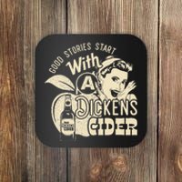 Hard Dickens Cider Whiskey And Beer Apple Humor Coaster