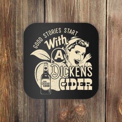 Hard Dickens Cider Whiskey And Beer Apple Humor Coaster