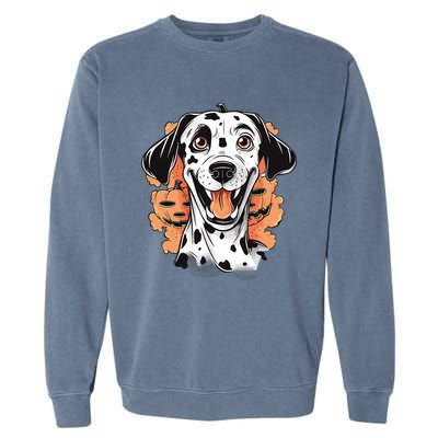 Halloween Dog Costume Design Scary Dalmatian Meaningful Gift Garment-Dyed Sweatshirt