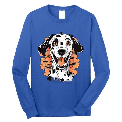 Halloween Dog Costume Design Scary Dalmatian Meaningful Gift Long Sleeve Shirt