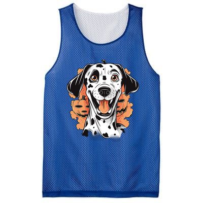 Halloween Dog Costume Design Scary Dalmatian Meaningful Gift Mesh Reversible Basketball Jersey Tank