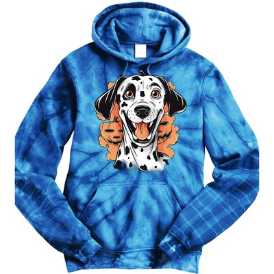 Halloween Dog Costume Design Scary Dalmatian Meaningful Gift Tie Dye Hoodie