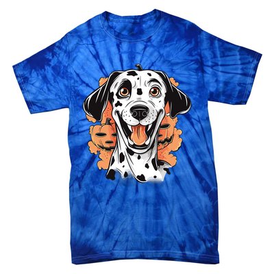 Halloween Dog Costume Design Scary Dalmatian Meaningful Gift Tie-Dye T-Shirt