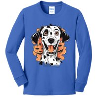 Halloween Dog Costume Design Scary Dalmatian Meaningful Gift Kids Long Sleeve Shirt