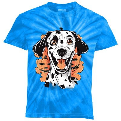 Halloween Dog Costume Design Scary Dalmatian Meaningful Gift Kids Tie-Dye T-Shirt