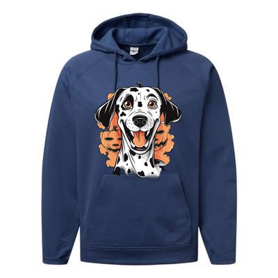 Halloween Dog Costume Design Scary Dalmatian Meaningful Gift Performance Fleece Hoodie