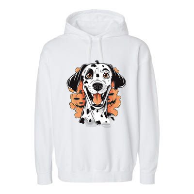 Halloween Dog Costume Design Scary Dalmatian Meaningful Gift Garment-Dyed Fleece Hoodie