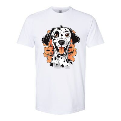 Halloween Dog Costume Design Scary Dalmatian Meaningful Gift Softstyle® CVC T-Shirt