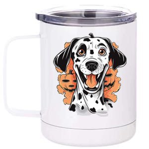 Halloween Dog Costume Design Scary Dalmatian Meaningful Gift 12 oz Stainless Steel Tumbler Cup