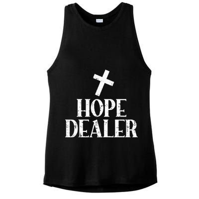 Hope Dealer Cross God Jesus Faith Religious Christian Gift Ladies PosiCharge Tri-Blend Wicking Tank