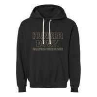Hunker Down Camping With Steve Simple Graphic Garment-Dyed Fleece Hoodie