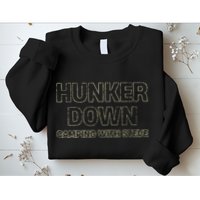 Hunker Down Camping With Steve Simple Graphic Sweatshirt