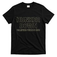 Hunker Down Camping With Steve Simple Graphic T-Shirt