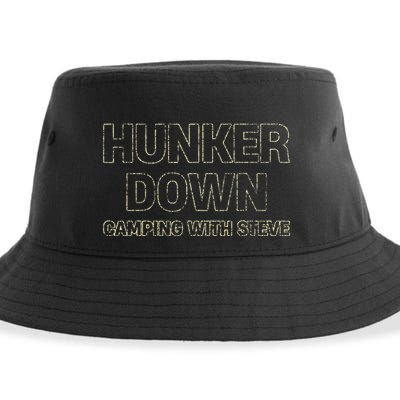 Hunker Down Camping With Steve Simple Graphic Sustainable Bucket Hat